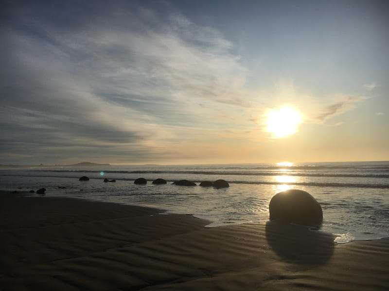 Moeraki boulders close to Hampden Heaven. 