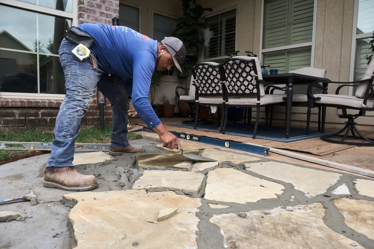 lawn care solutions shreveport flagstone patio installation