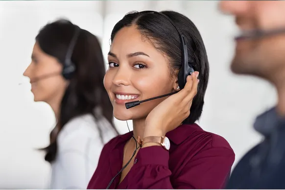 smiling phone agent