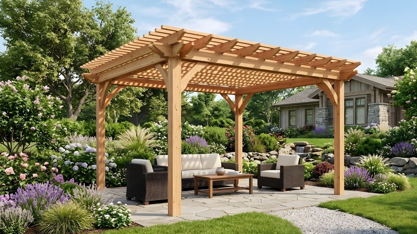 open lattice pergolas