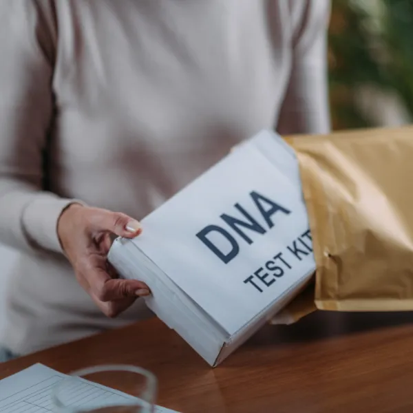 DNA Test Kit in shipping box