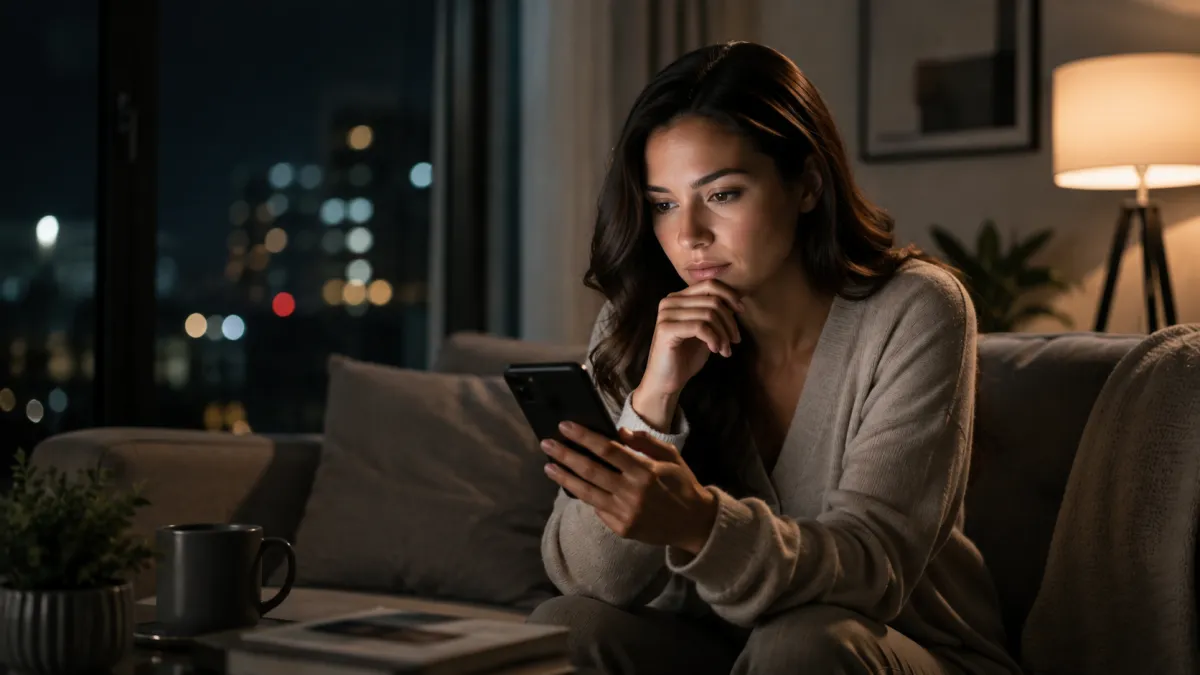 Potential patient contacting a vein clinic after hours while waiting for a response at home in the evening