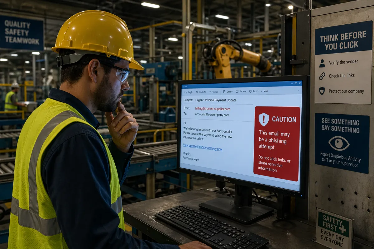 phishing attacks manufacturing employees
