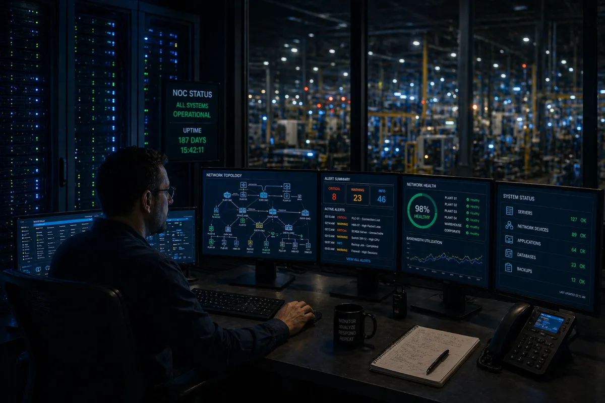 24/7 IT monitoring manufacturing plant