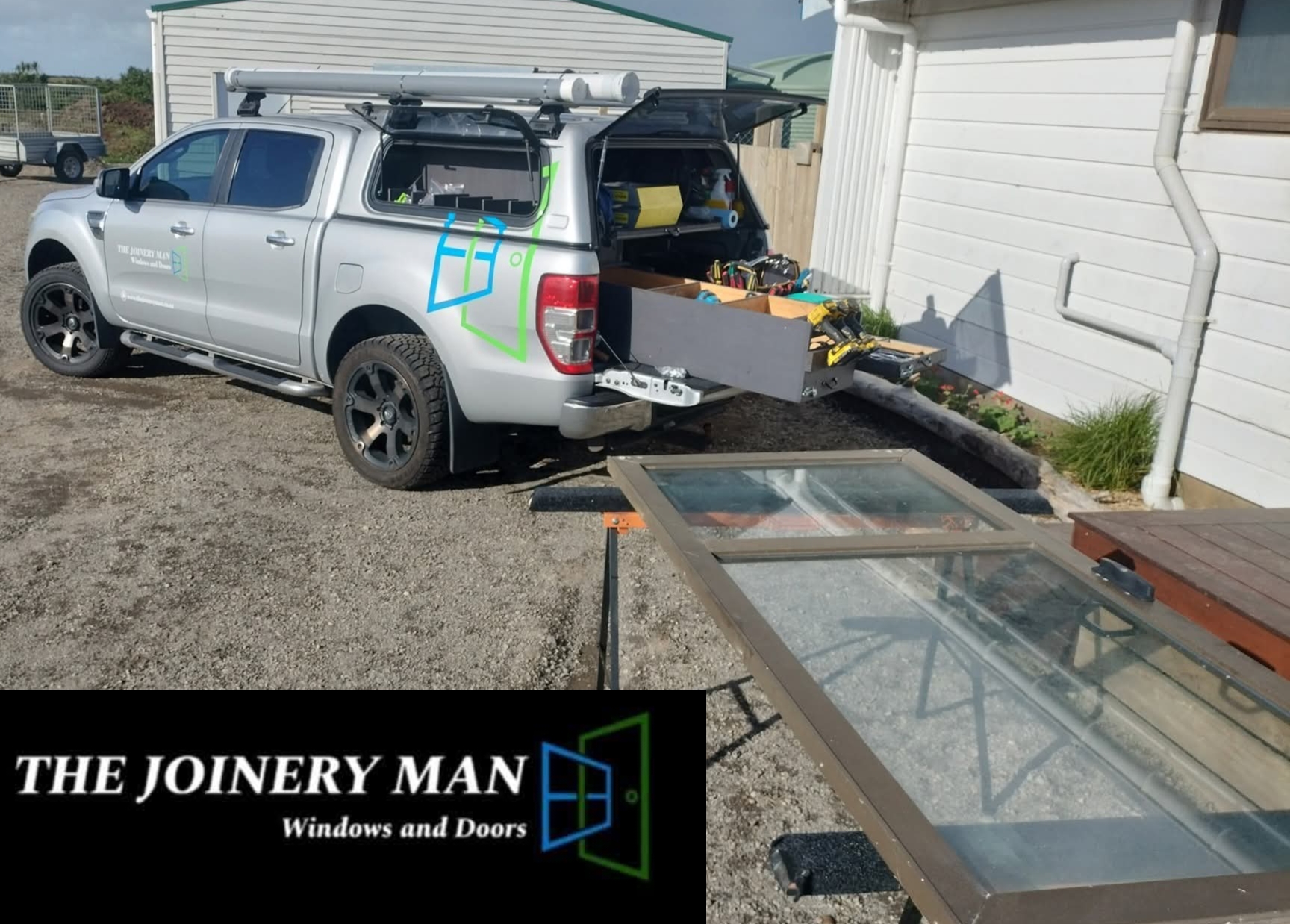 The Joinery Man NZ aluminium joinery repairs vehicle in South Taranaki