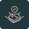 Handshake icon representing trust