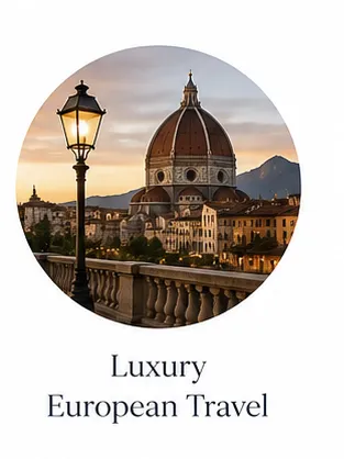 Historic European cityscape at sunset representing curated luxury travel experiences across Europe