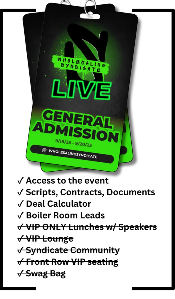 Wholesaling Syndicate Live 2025 - General Admission Tickets