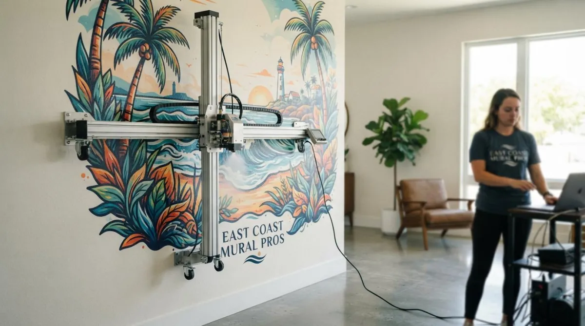 Custom wall mural designed and printed direct-to-wall by East Coast Mural Pros