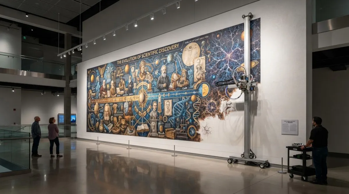 Custom wall mural for a museum exhibit printed direct-to-wall by East Coast Mural Pros