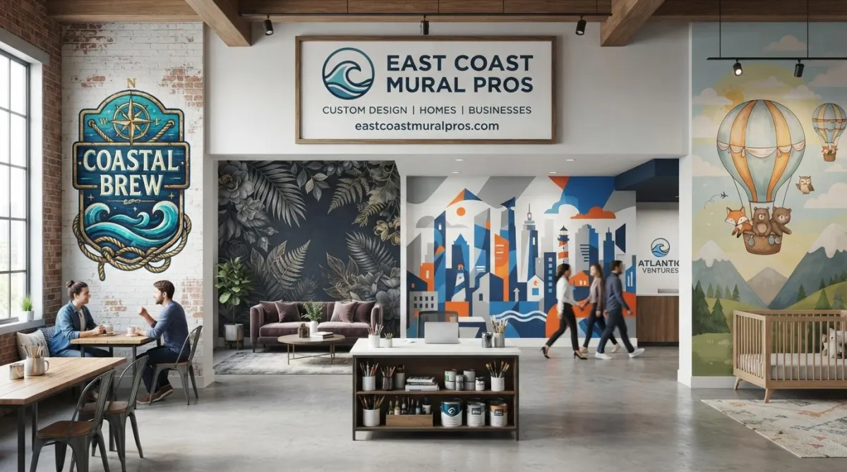 Custom wall mural design ideas for homes and businesses by East Coast Mural Pros