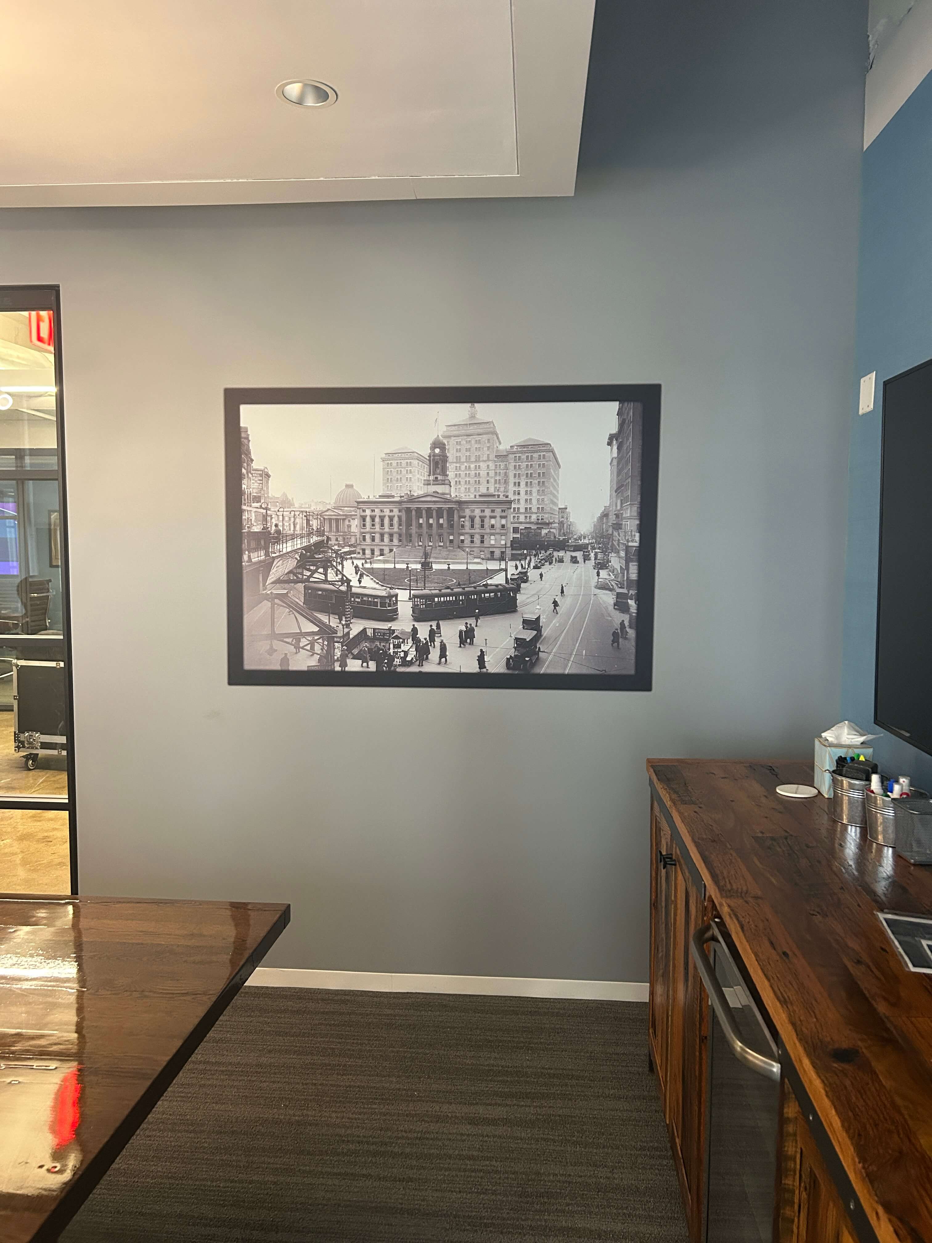 Luxury hotel lobby with custom wall mural design