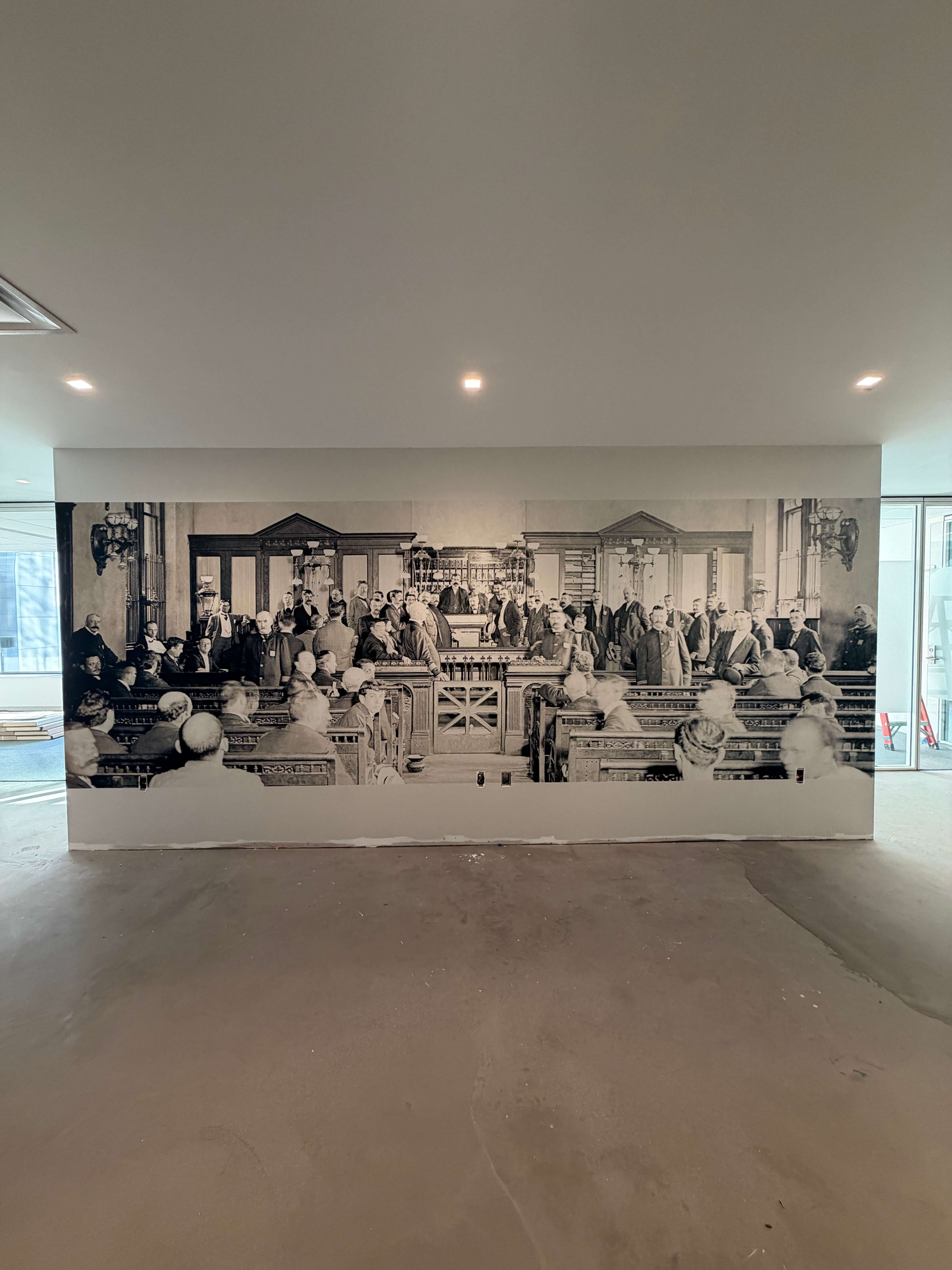 Restaurant wall mural with custom printed artwork