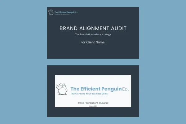 Brand Alignment Audit and Brand Foundations Blueprint documents for service business owners