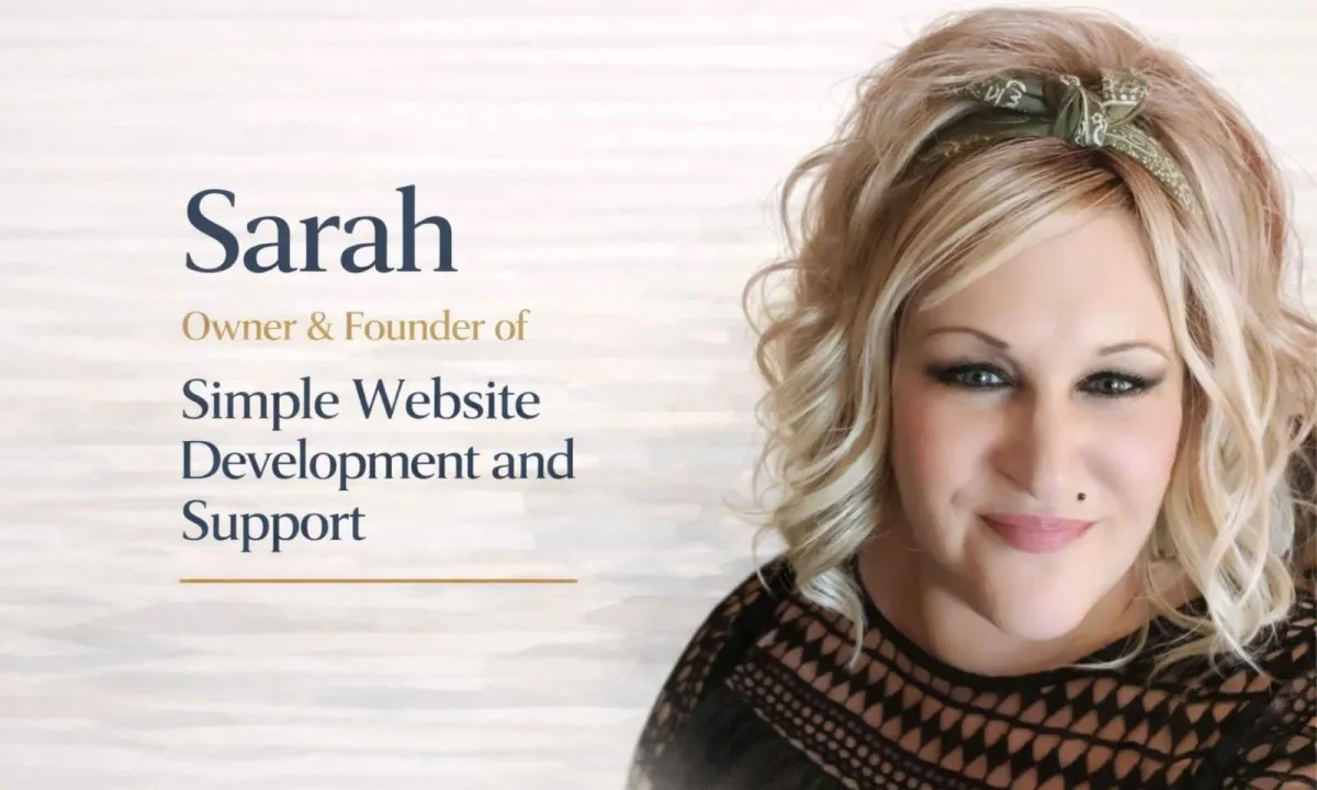Sarah, owner and founder of Simple Website Development and Support