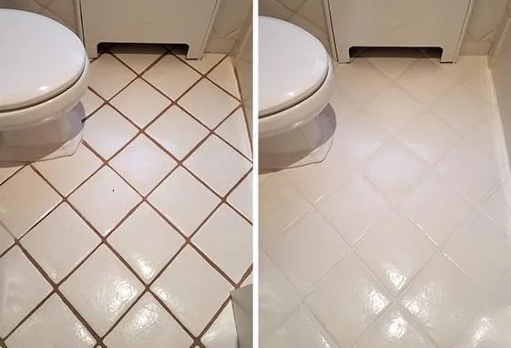 Before and after cleaning comparison of a bathroom