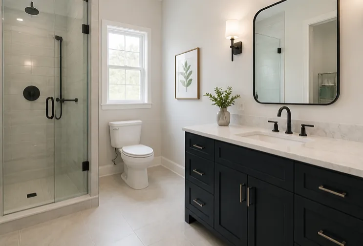 Before and after cleaning of an Airbnb bathroom