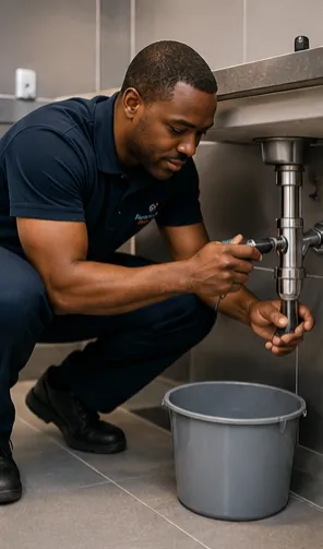 Cleaner preparing an Airbnb apartment for the next guest