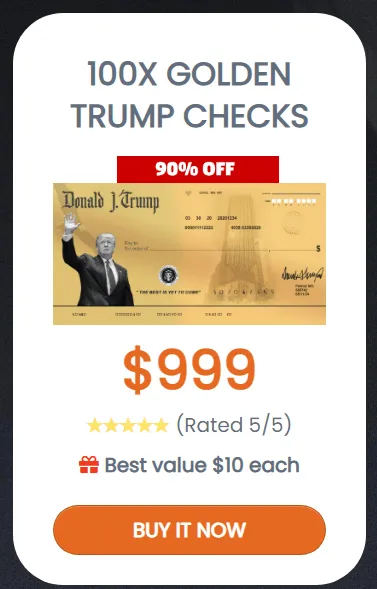 100x trump golden check $999