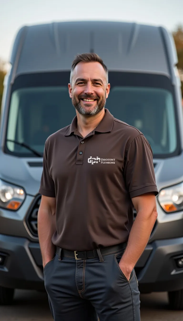 Crew in front of plumbing van