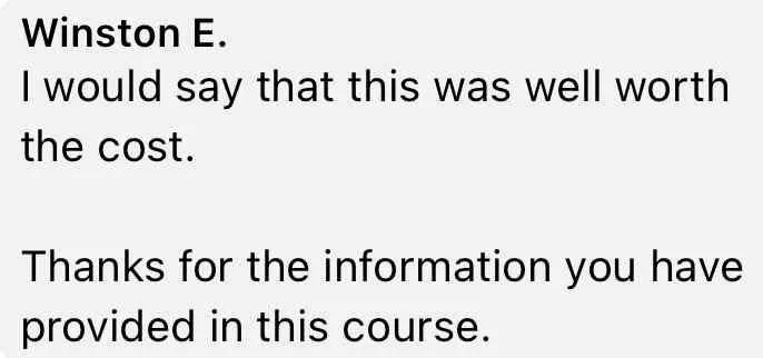 1-Week Director by Dan Geyer: Winston E.: I would say that this was well worth the cost. Thanks for the information you have provided in this course.