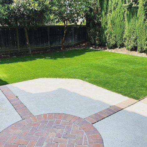 back yard astro turf installation