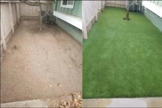 residential artificial turf installation