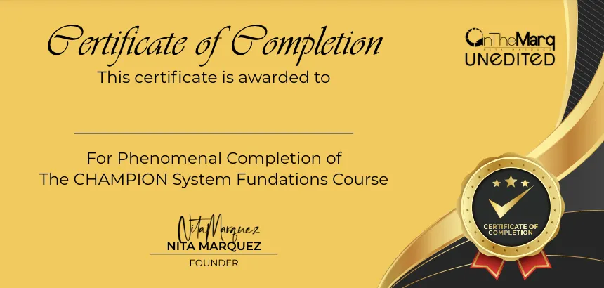 For participants who have completed The CHAMPION Life System Foundations Course, the integration of the Foundations curriculum is the next step.