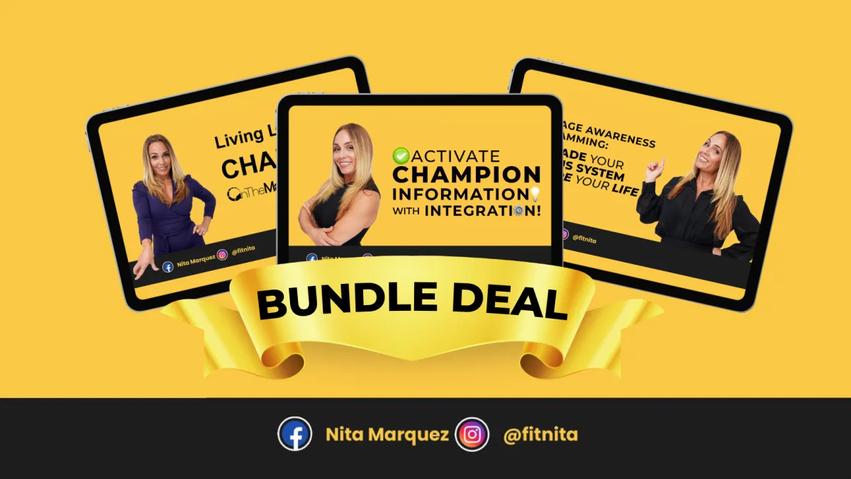 Nita Marquez, Women, The Champion System, OnTheMarq, Online Courses & Mindset Tools, Nutrtion and Fitness Plans, Life Coaching & Support, Language awareness programming