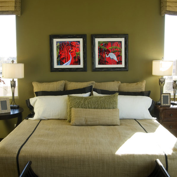 Sarus Crane fine art prints over bed