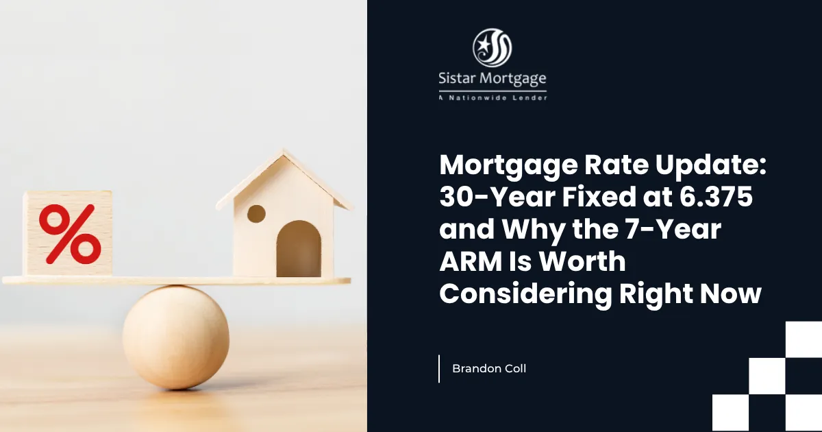 Mortgage Rate Update: 30-Year Fixed at 6.375 and Why the 7-Year ARM Is Worth Considering Right Now