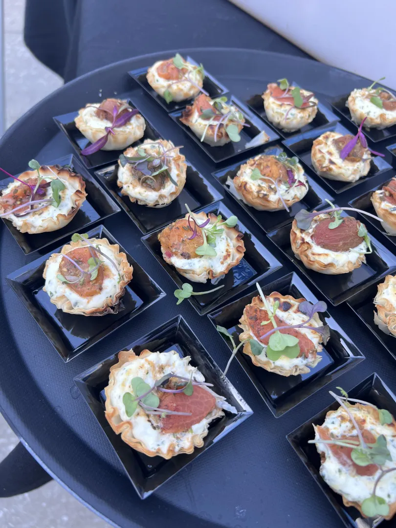 A platter of passed appetizers