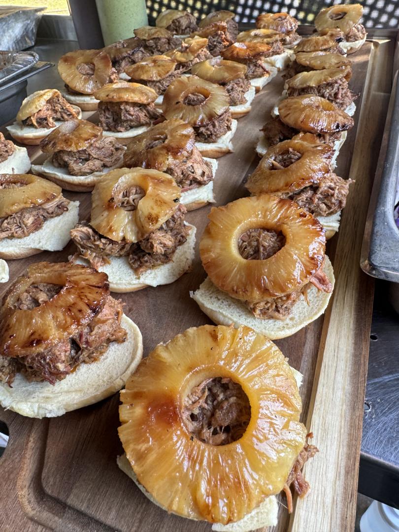 A tray of bite-size hors d’oeuvres