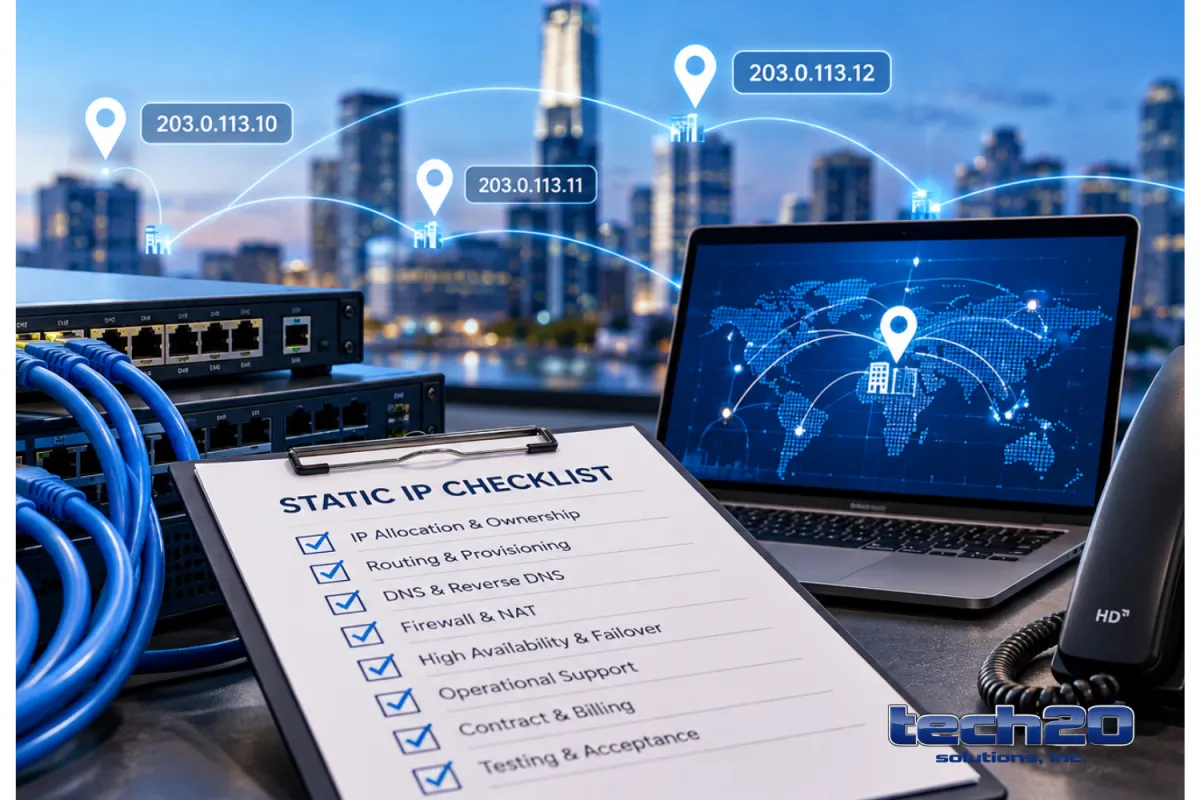 Checklist: Static IP Questions for Business Internet before Ordering