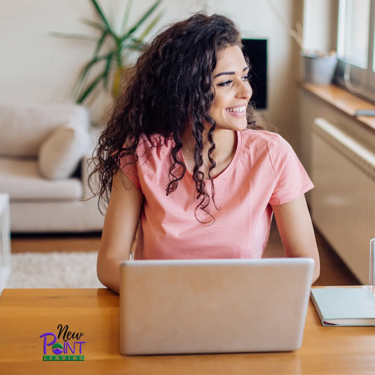 A young female home buyer contemplating submitting her loan estimate for review