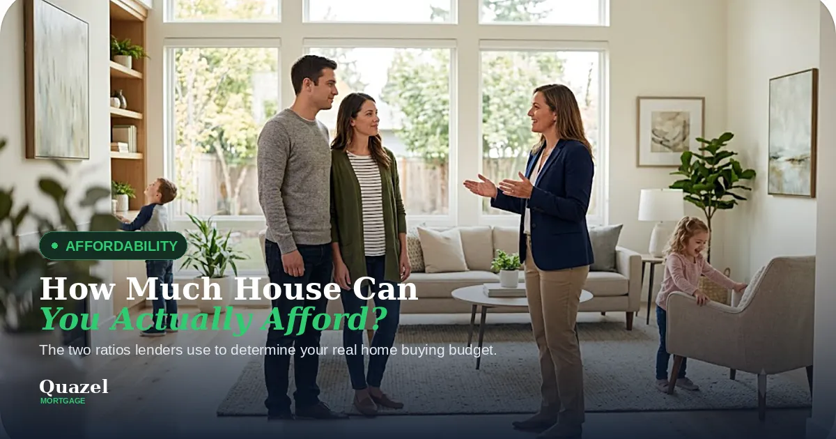 Loan Officer discussing home affordability with a young family in a bright living room