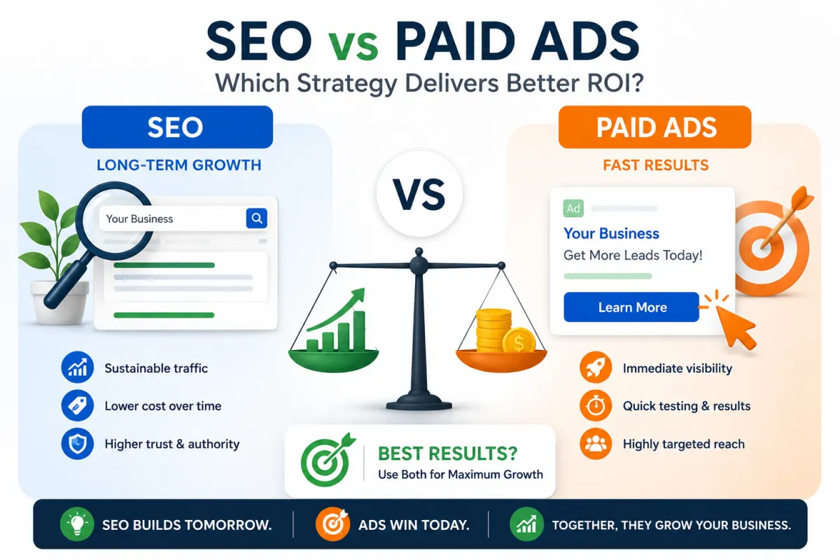 SEO versus paid ads comparison