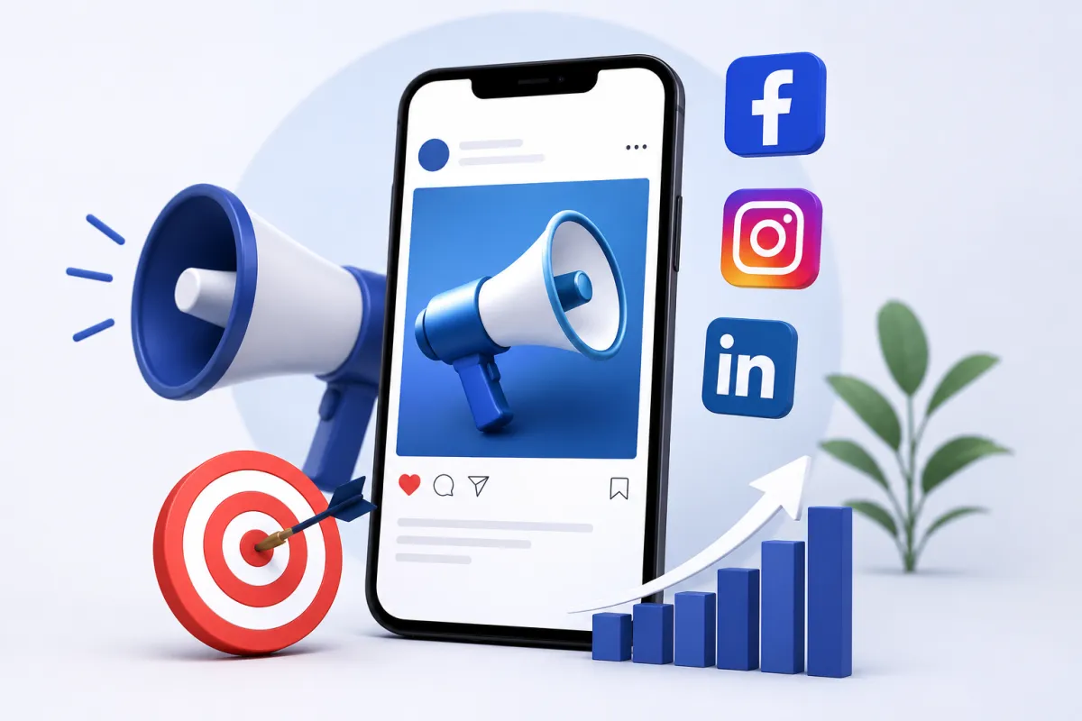 Social media marketing concept illustration