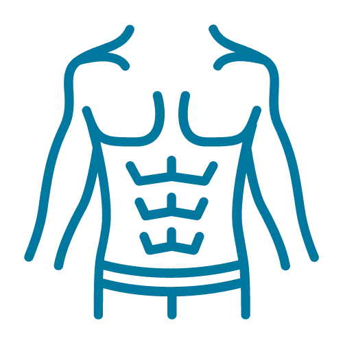 Male torso with defined abs.
