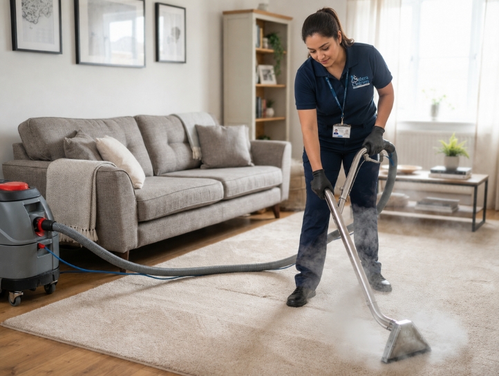 Señora Cleaners team member professionally cleaning a residential interior in the Greater Toronto Area