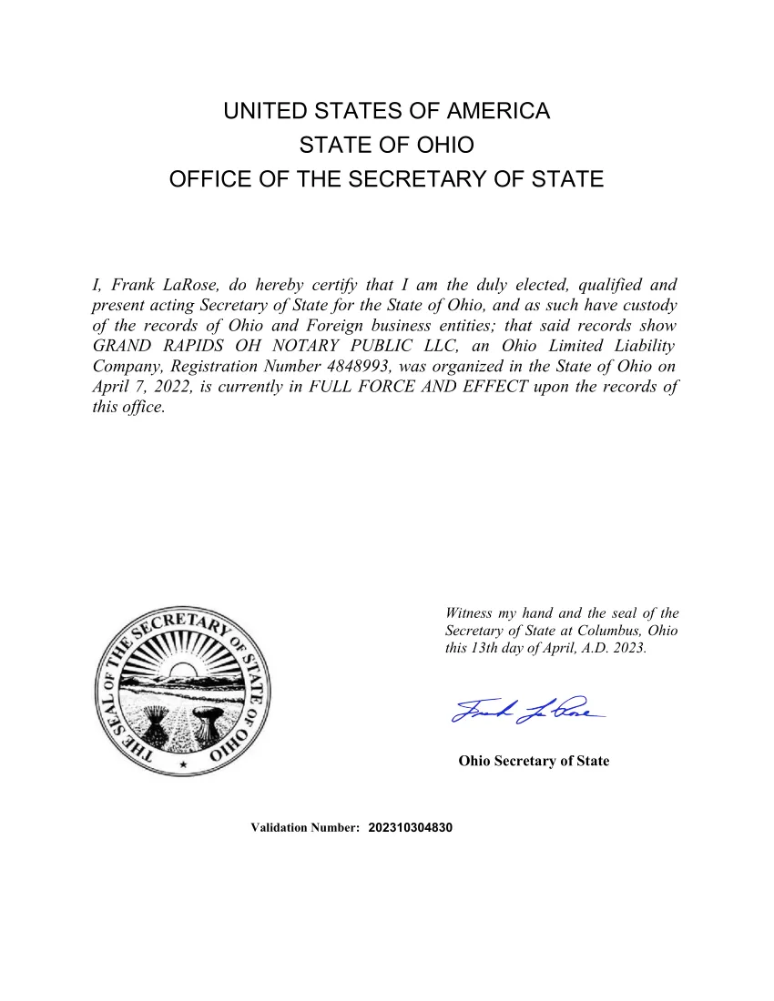 Grand Rapids OH Notary Public LLC Owner Profile Picture