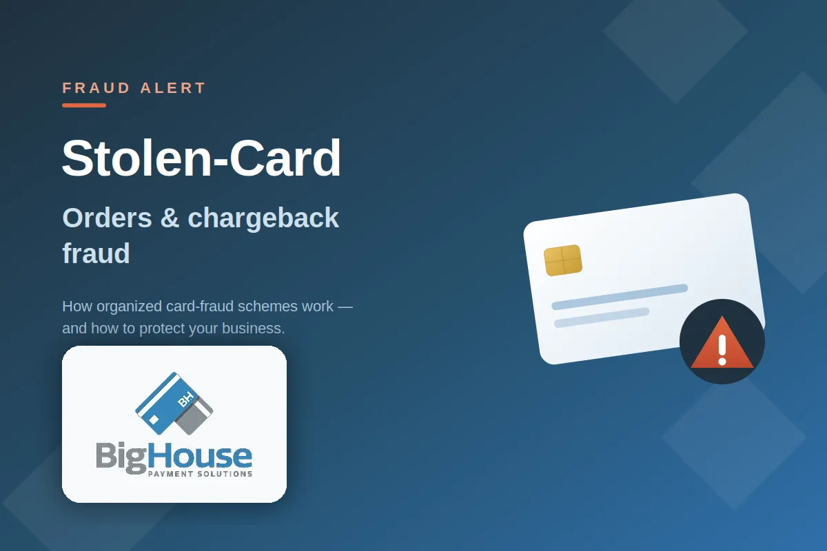 FRAUD ALERT: Stolen-Card Orders &  Chargeback Fraud