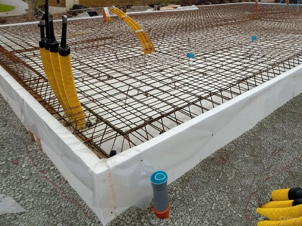 Finished structural slab foundation with formwork removed on commercial site
