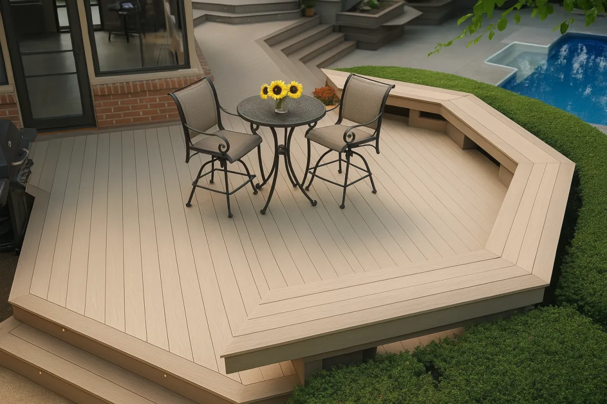 deck and pergola combo built in Friendswood neighborhood