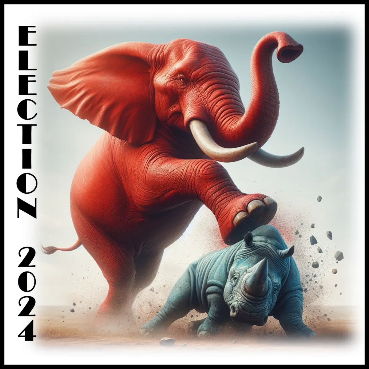 Red Elephant conquering Blue Elephant_ Vote Grassroots