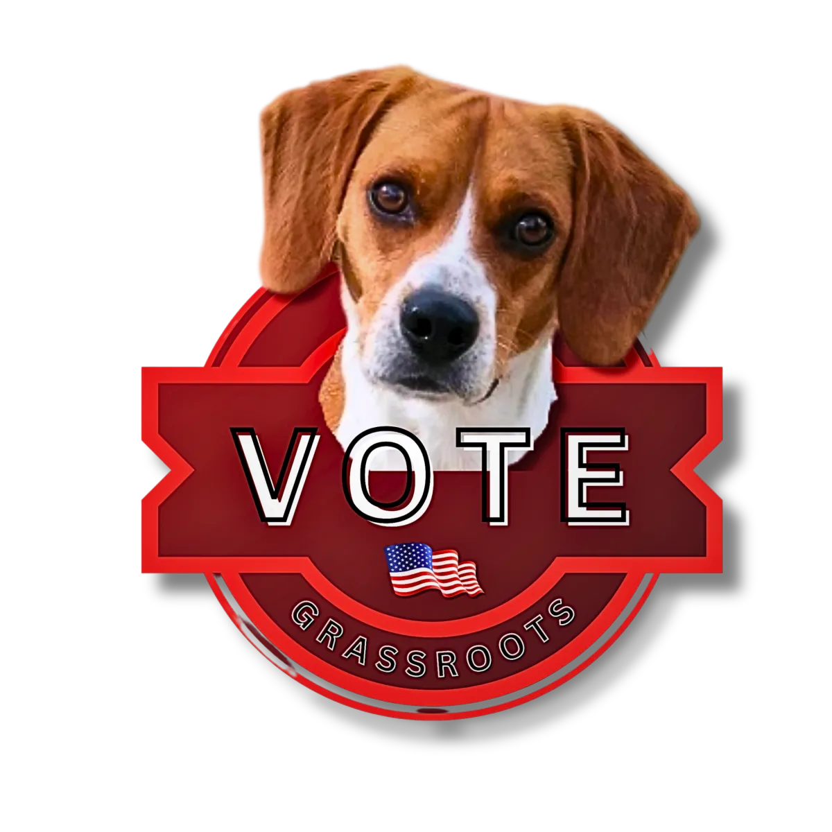 Vote Grassroots Barney The Dog Logo