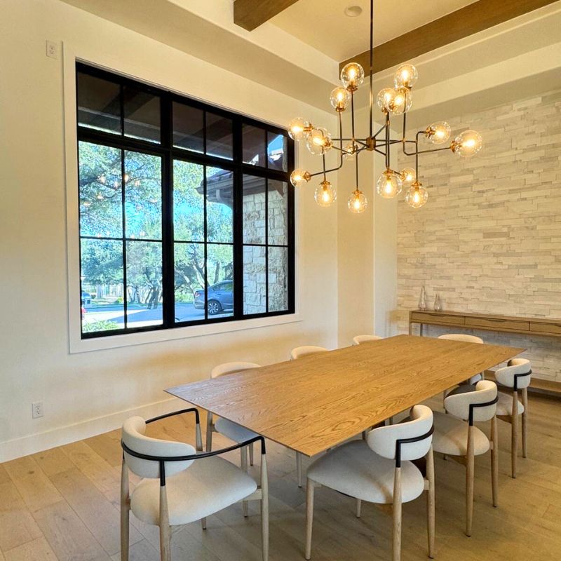 after full home remodel in Austin TX - opened floor plan & bright dining room