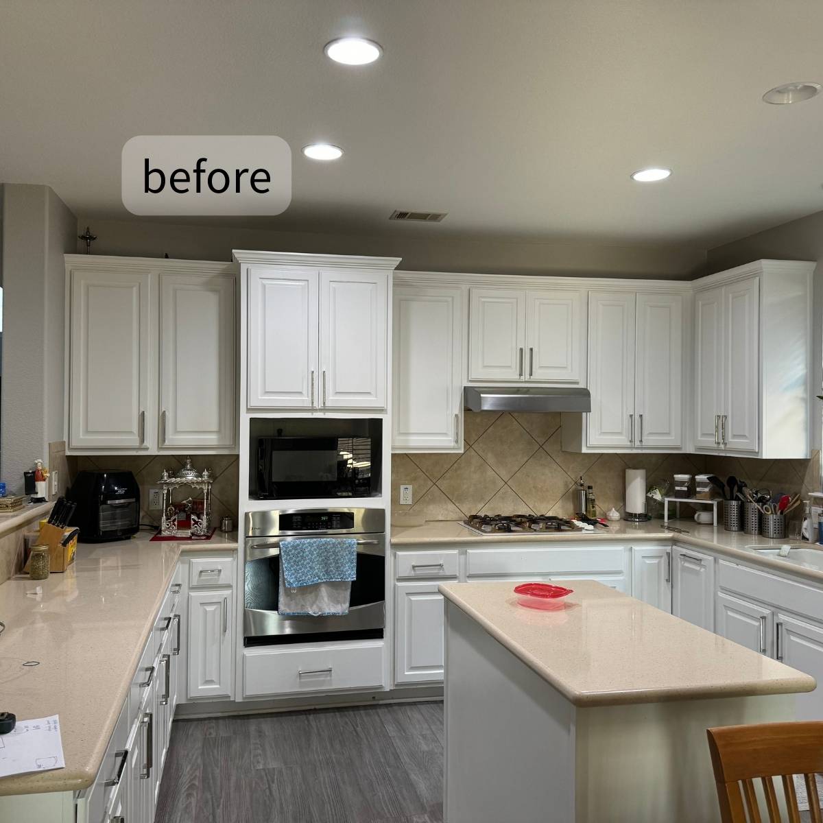 Austin kitchen before wall removed