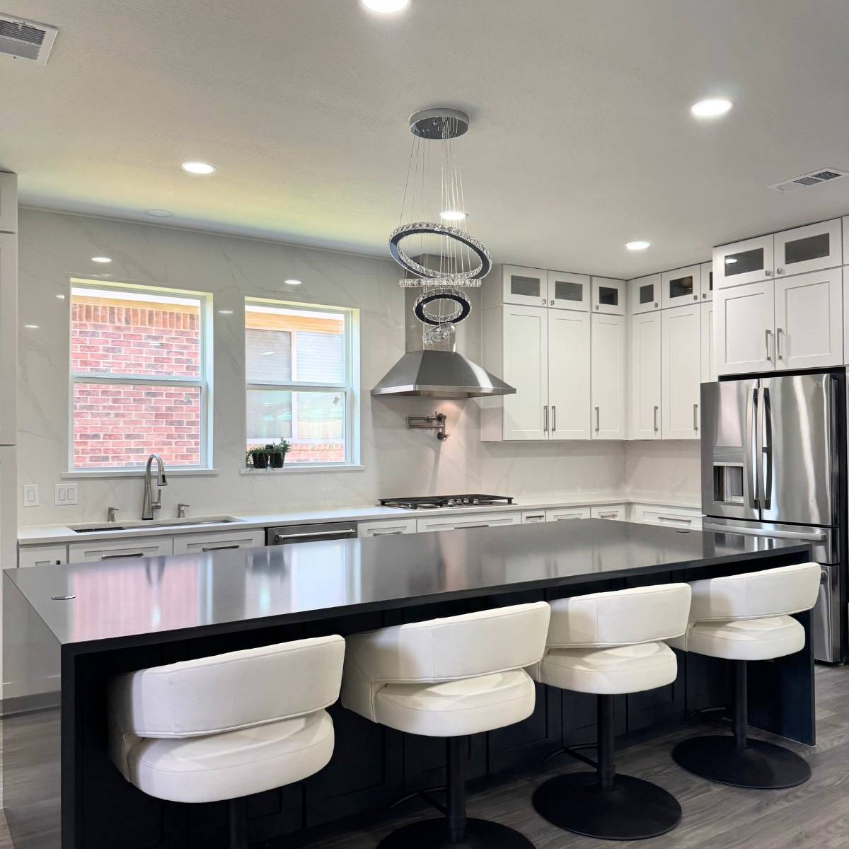 Austin kitchen after large area for seating at island