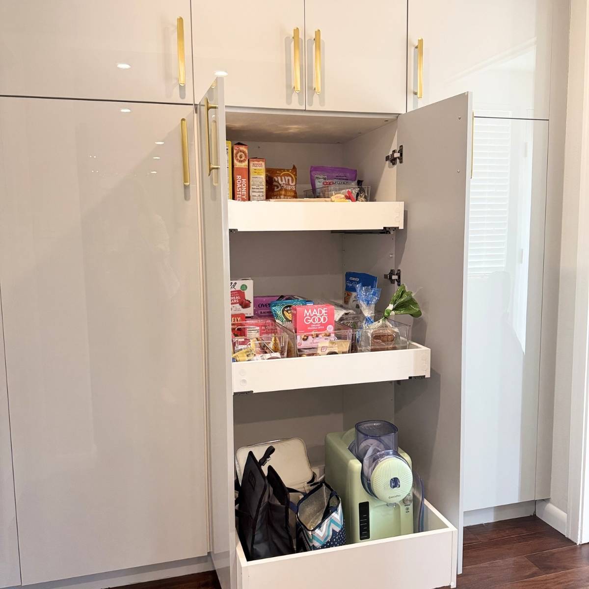 Austin kitchen after slide out drawers for easy access